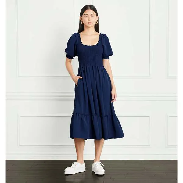 Hill House Home The Women's Louisa Nap Dress, Navy Crepe