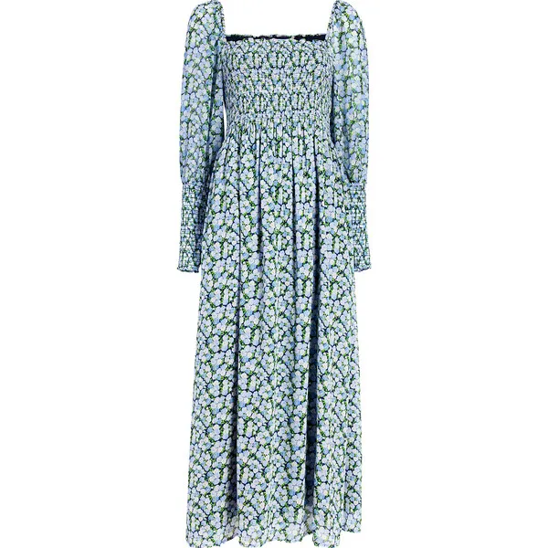 Hill House Home Women's Grace Maxi Nap Dress, Pansy in Blue Multi