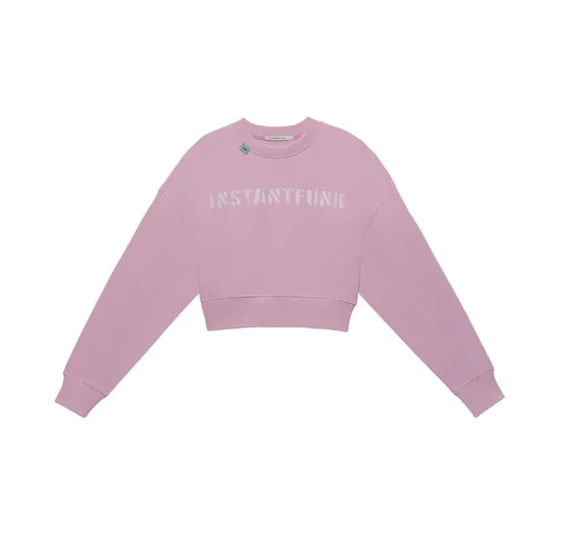 INSTANTFUNK  |Unisex U-Neck Long Sleeves Logo Sweatshirts