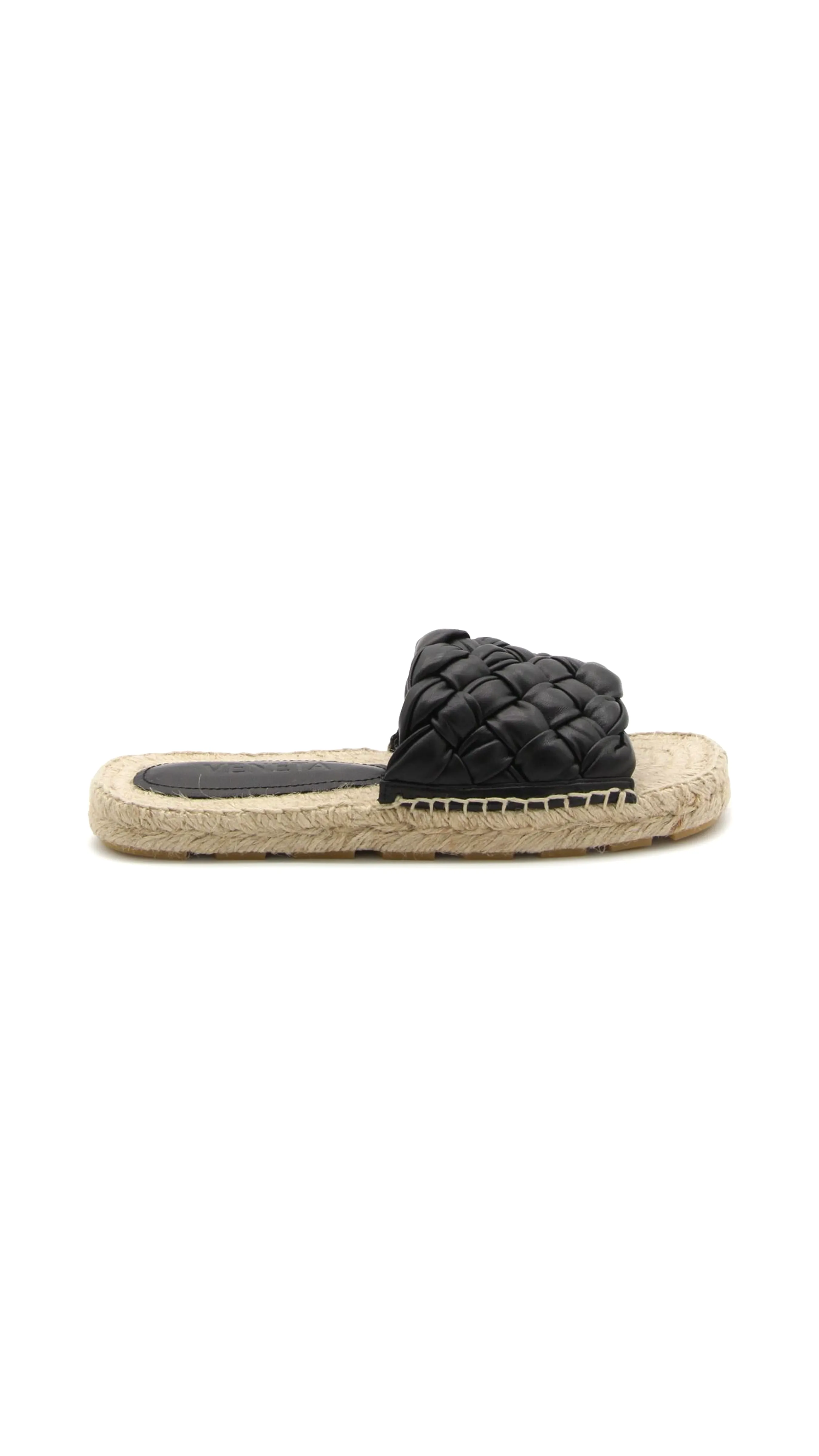 Jack Flat Sandals - Cane Sugar / Black