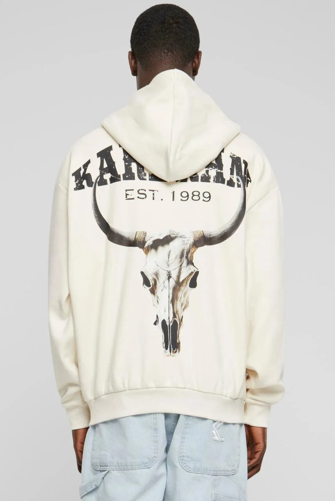 Karl Kani Chest Signature Os Washed Full Zip Skull Hoodie