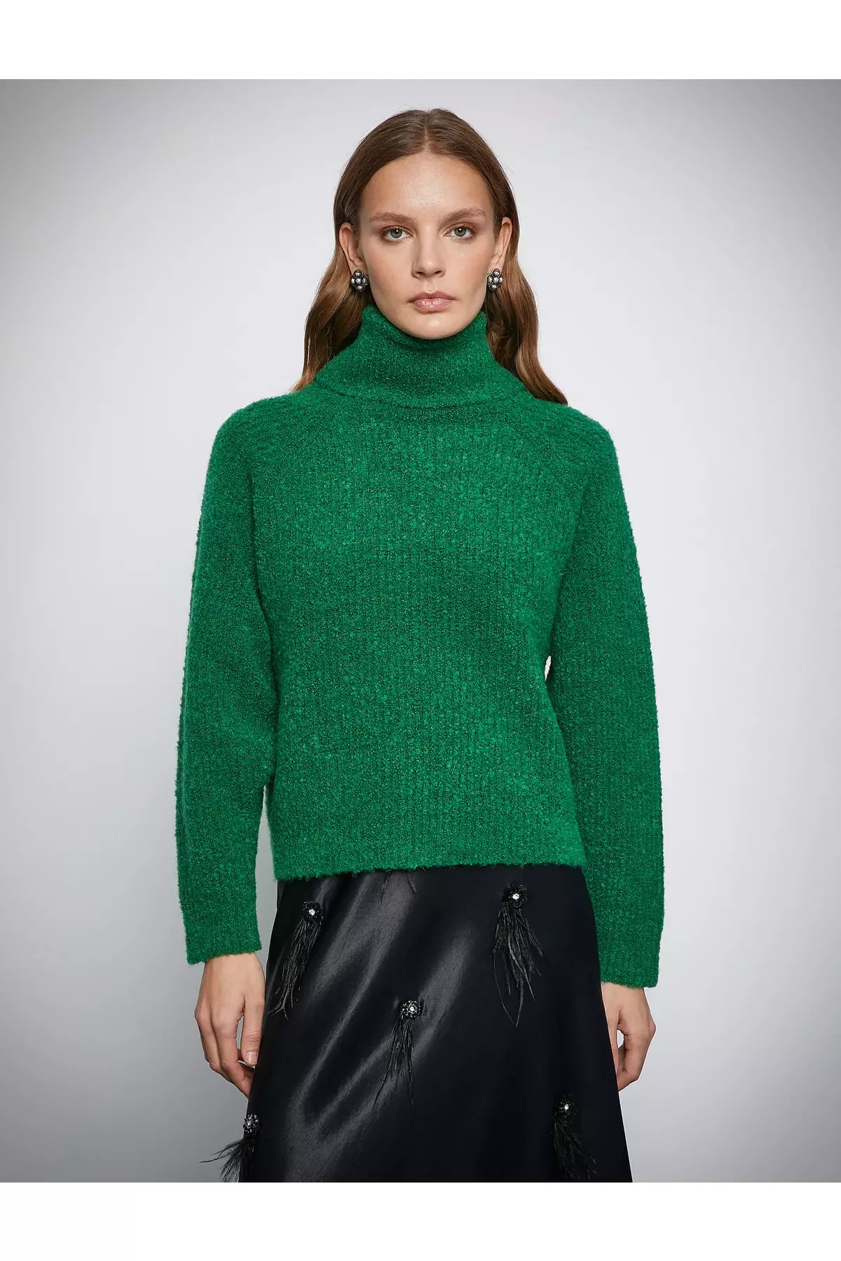 KOTON Soft Textured Turtleneck Sweater