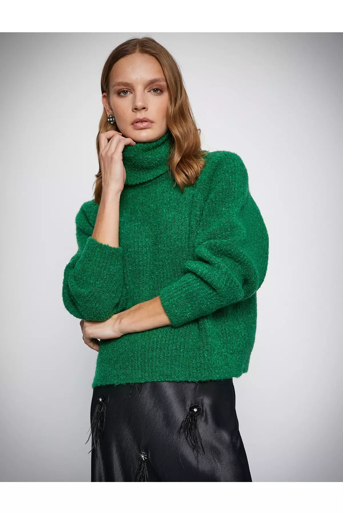 KOTON Soft Textured Turtleneck Sweater