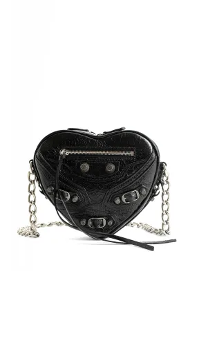 La Cagole Heart Mini Bag - Black