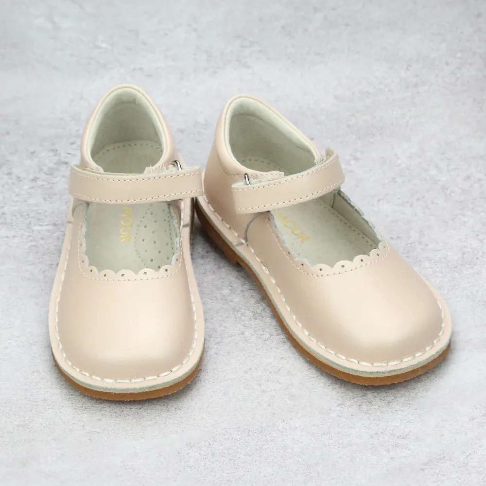 L'Amour Girls Scalloped Classic Dressy Mary Janes