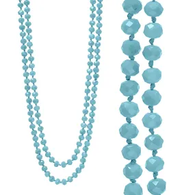 Light Baby Blue Crystal 60 Layering Necklace