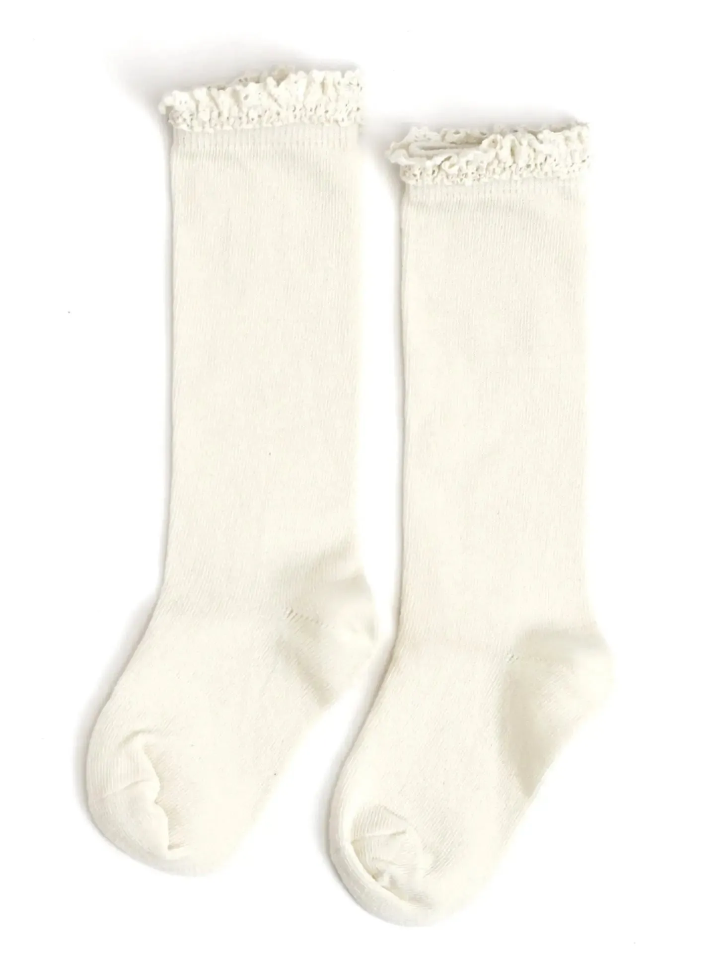 Little Stocking Co. - Ivory Lace Top Knee High Socks