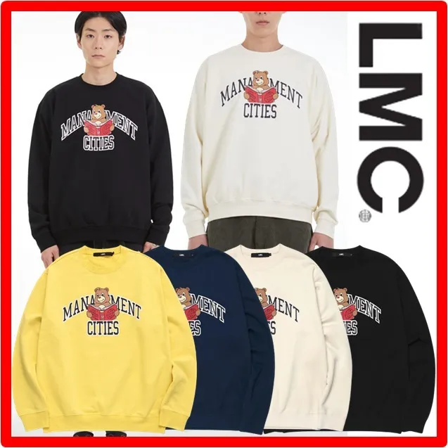 LMC  |Unisex Street Style Long Sleeves Cotton Logo Sweatshirts