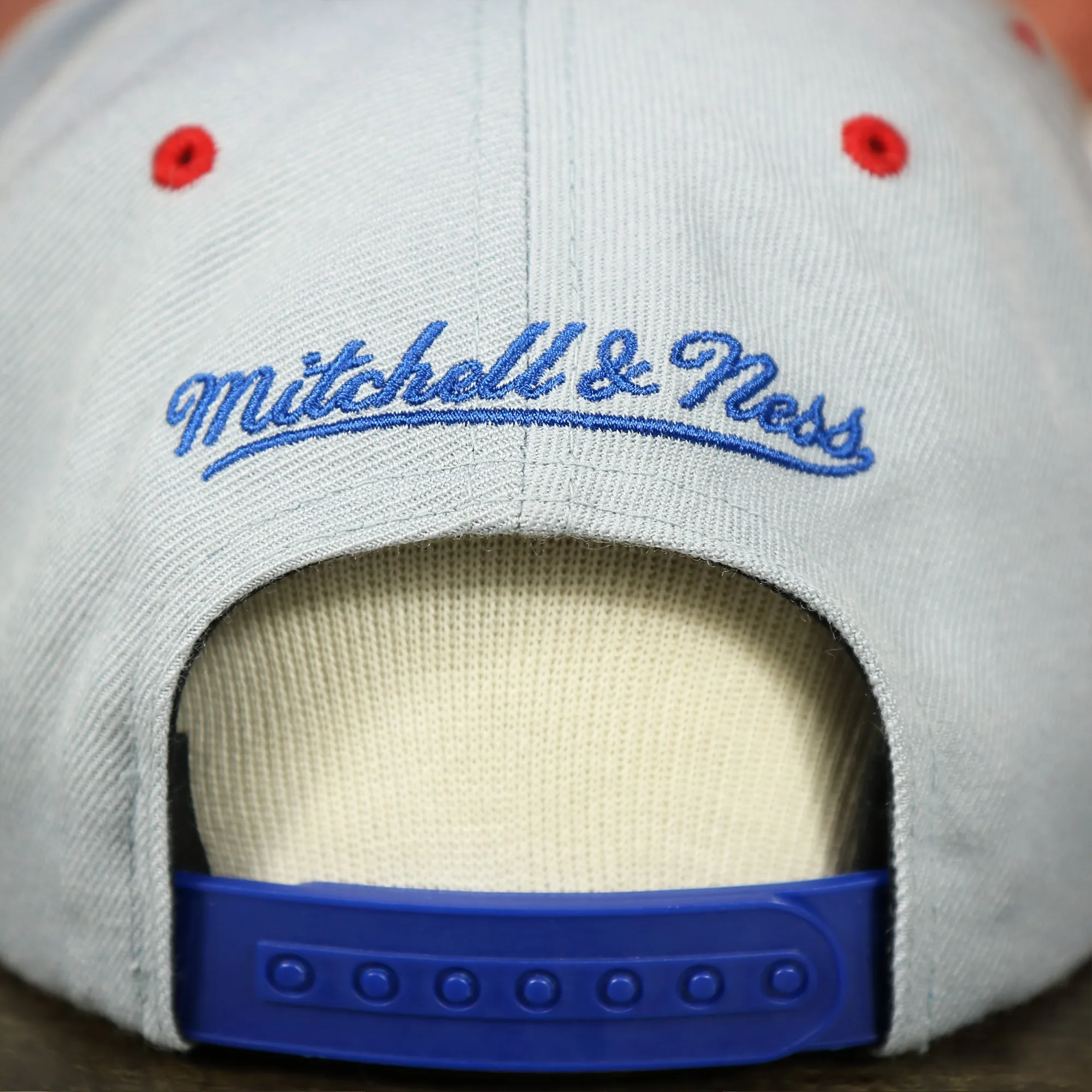 Los Angeles Clippers Vintage Logo Adjustable Snapback with Blue Under visor | Grey OSFM