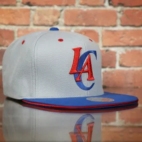 Los Angeles Clippers Vintage Logo Adjustable Snapback with Blue Under visor | Grey OSFM