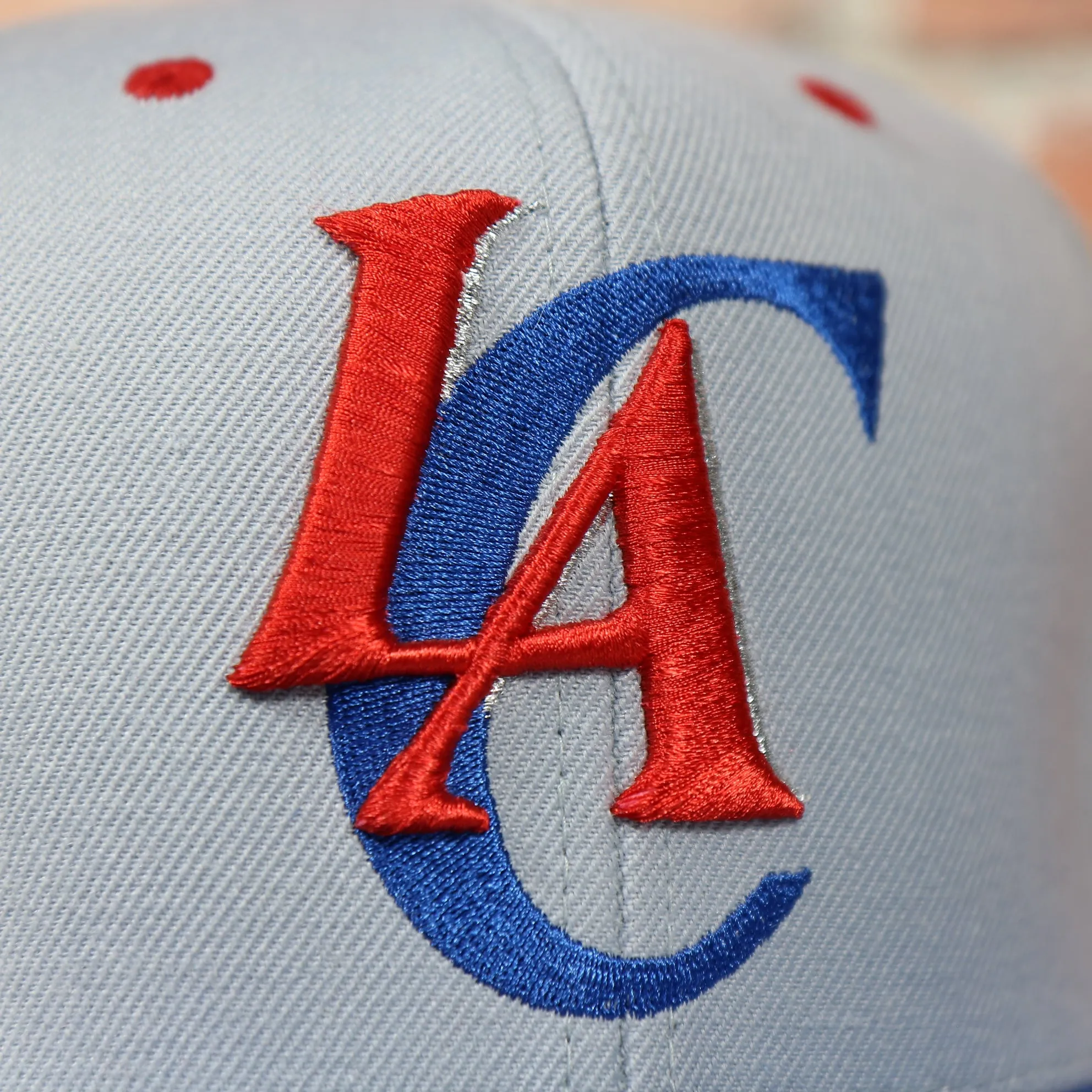 Los Angeles Clippers Vintage Logo Adjustable Snapback with Blue Under visor | Grey OSFM