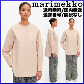 marimekko  |Long Sleeves Plain Cotton Medium Tunics