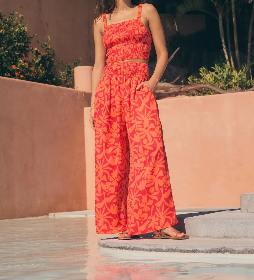 MARINE LAYER GIA WIDE LEG SILK PANT