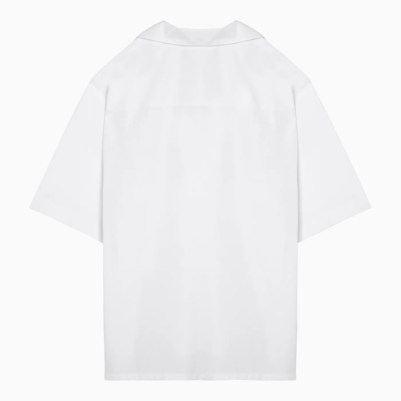 MARNI  |White organic poplin bowling shirt with flower patch