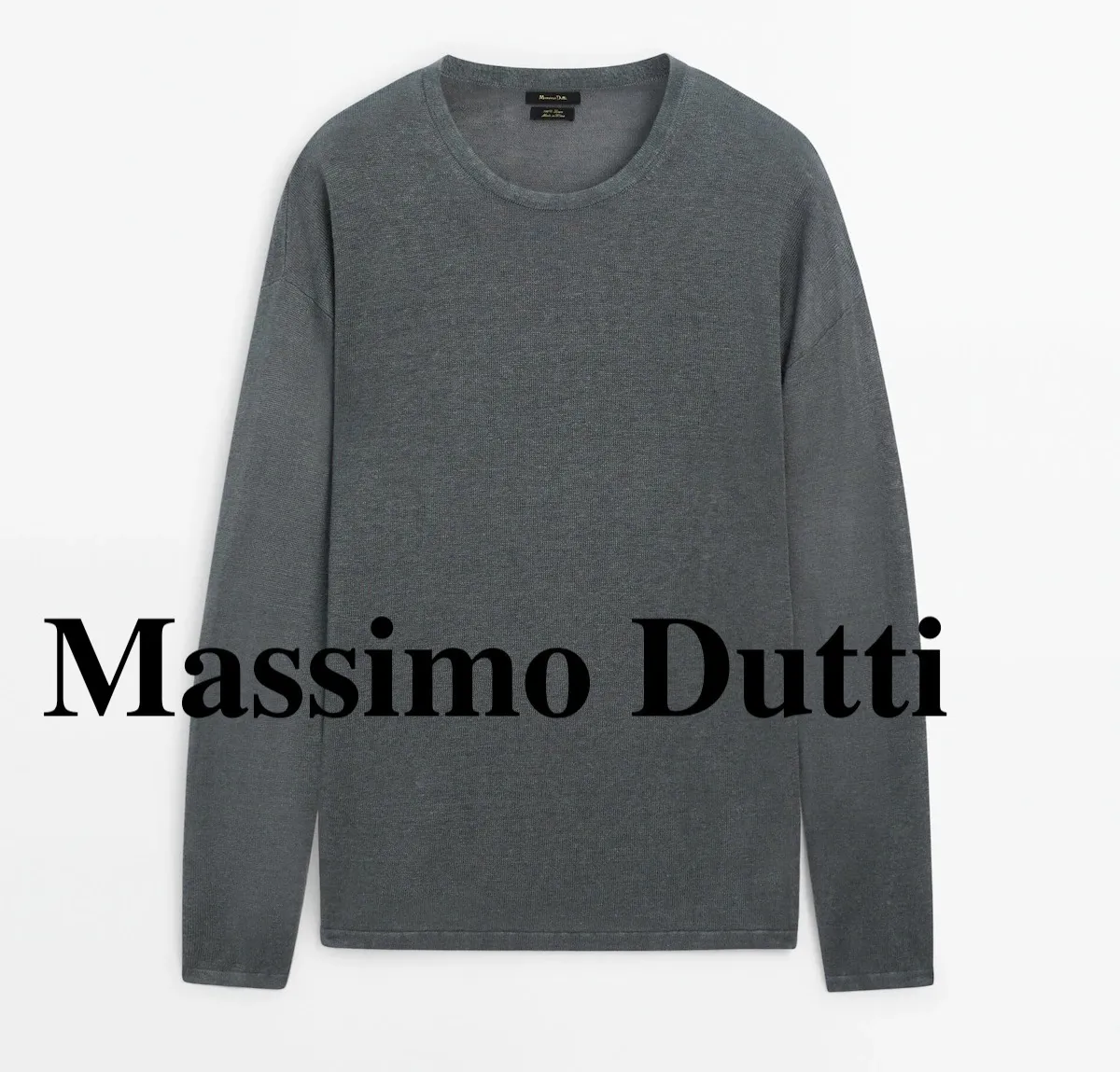 Massimo Dutti  |Linen Long Sleeves Plain Sweaters