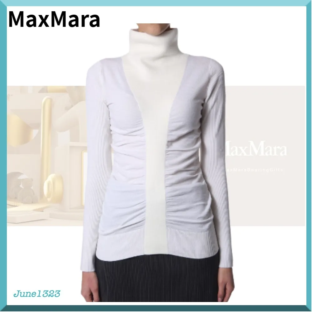 MaxMara  |Long Sleeves Plain V-neck & Crew neck