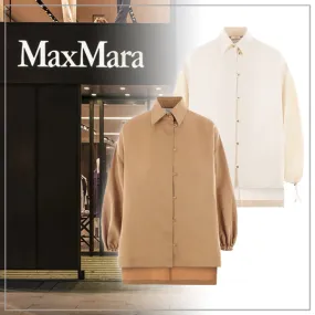 MaxMara  |Silk Linen Long Sleeves Plain Shirts & Blouses