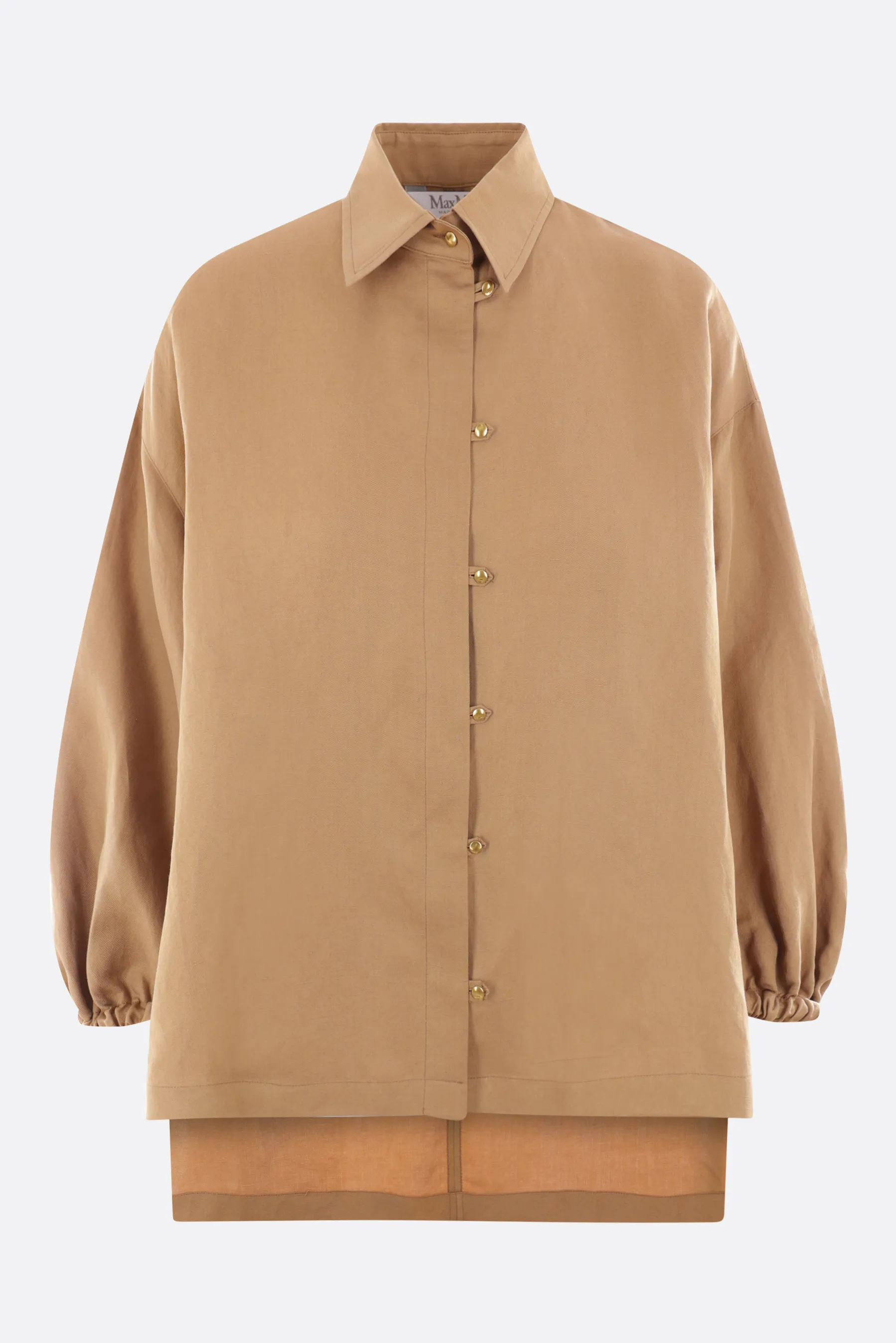 MaxMara  |Silk Linen Long Sleeves Plain Shirts & Blouses