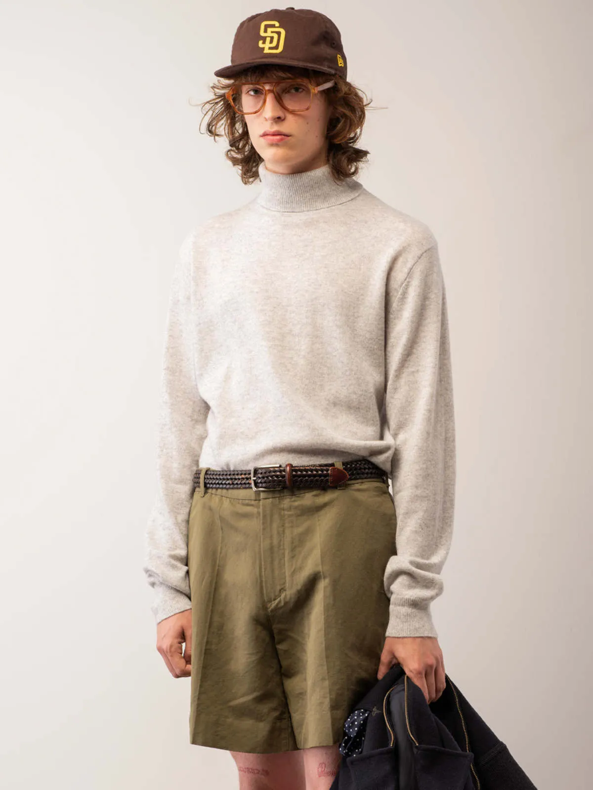 Men Turtleneck Sweater - Grey