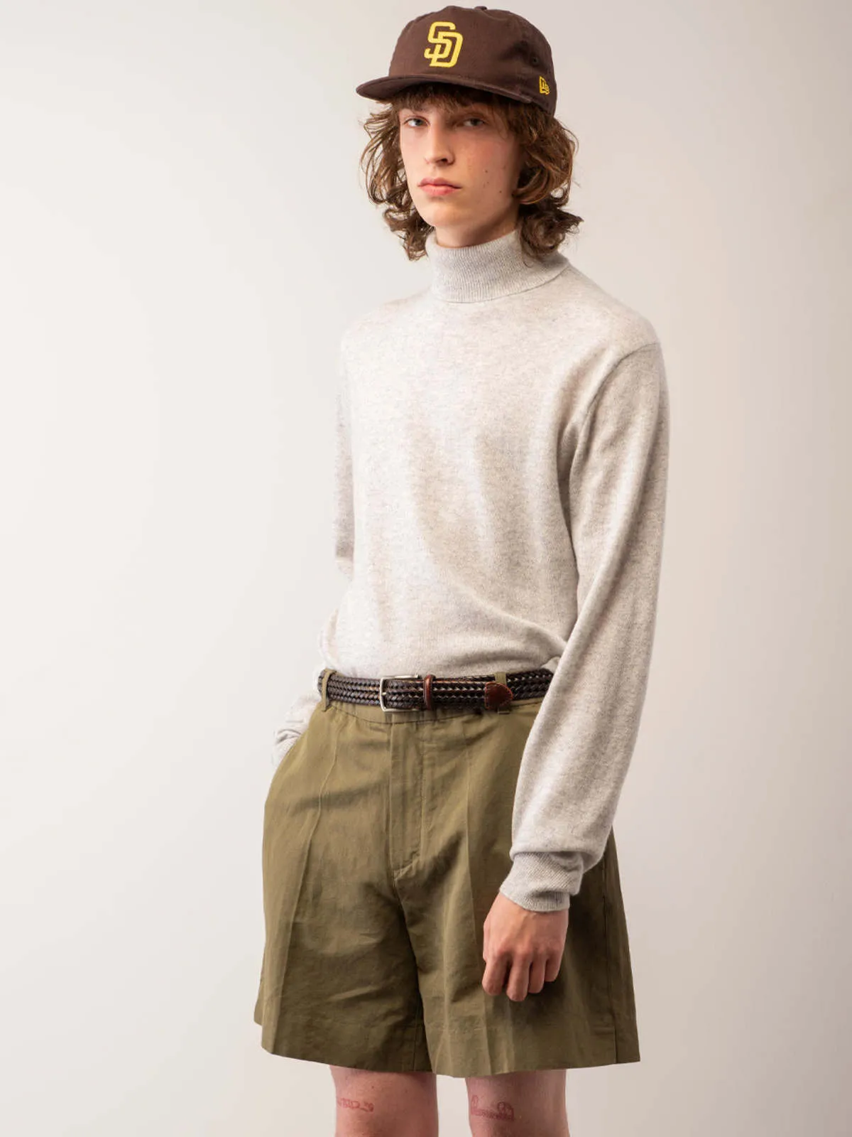 Men Turtleneck Sweater - Grey