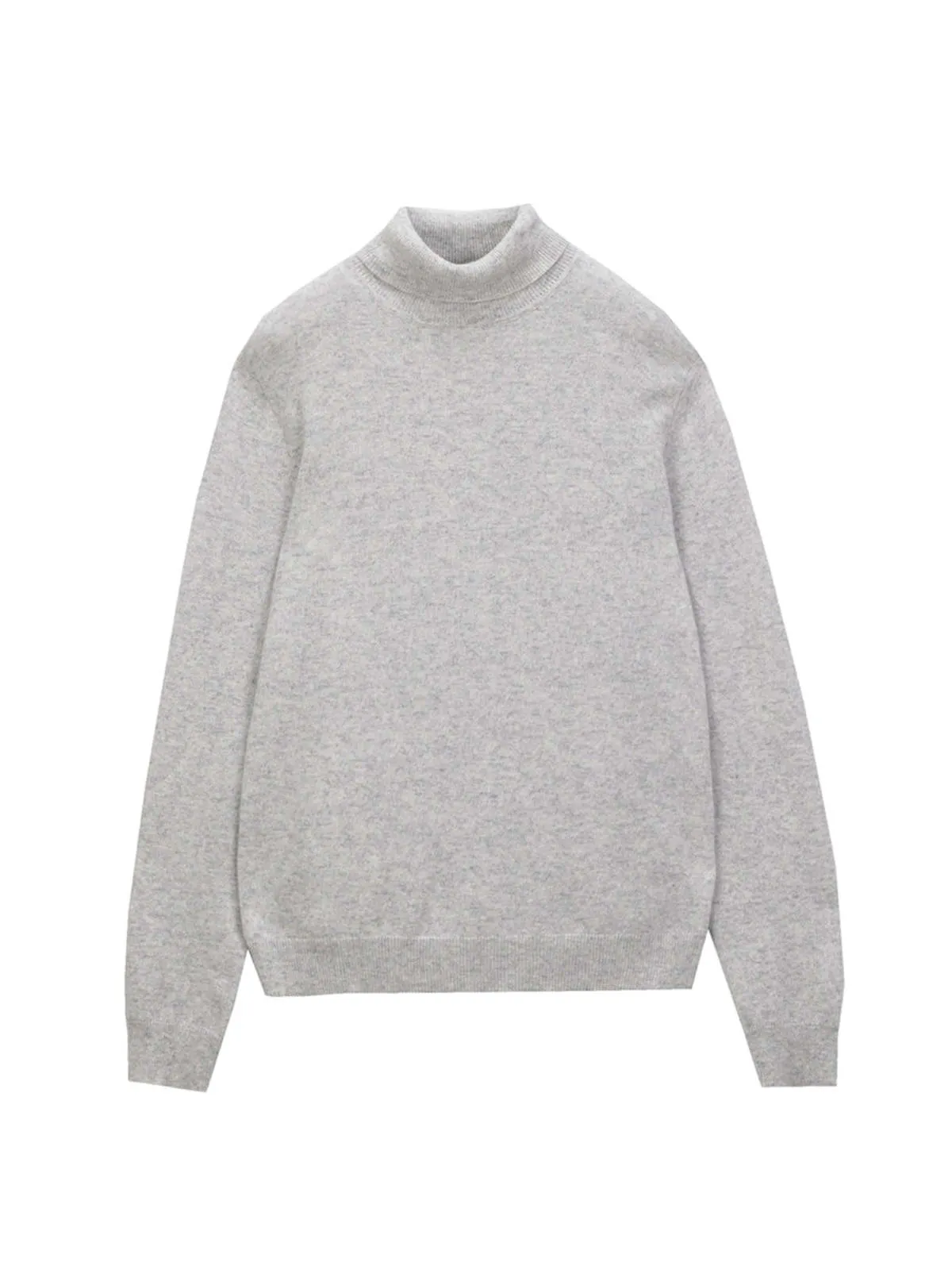 Men Turtleneck Sweater - Grey