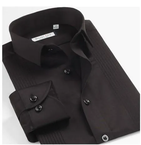 Men's Dress Shirts 100% Cotton Long Sleeves Plus Size Tuxedo Shirt