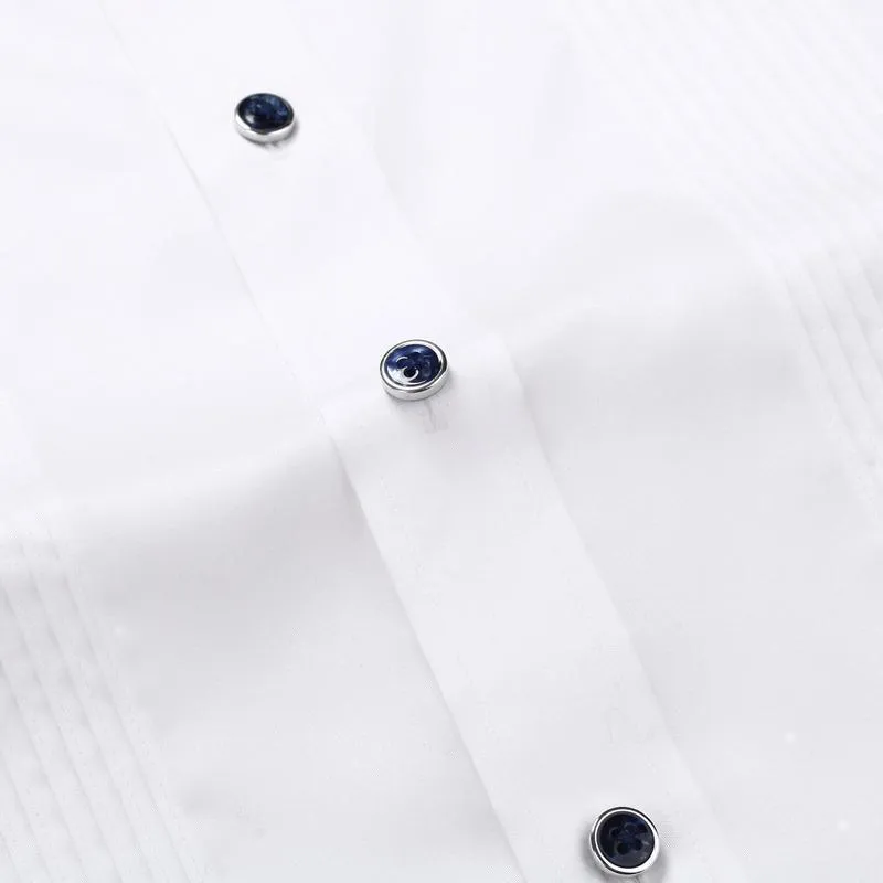 Men's Dress Shirts 100% Cotton Long Sleeves Plus Size Tuxedo Shirt