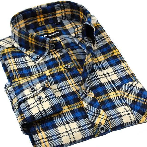 Men's Plaid Shirts Long Sleeves Flannel Plus Size Shirts