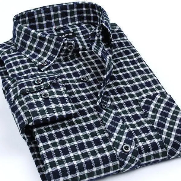 Men's Plaid Shirts Long Sleeves Flannel Plus Size Shirts