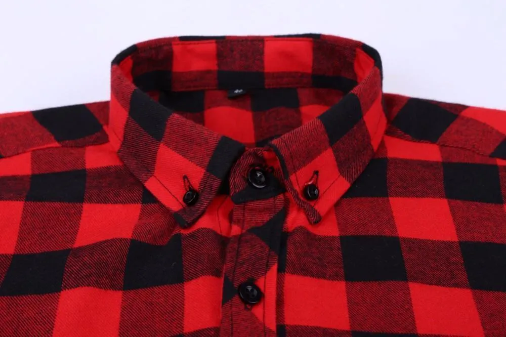 Men's Plaid Shirts Long Sleeves Flannel Plus Size Shirts