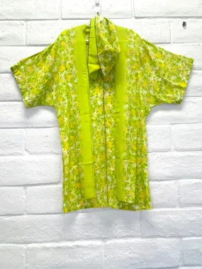 Midi Boho Kimono - Chartreuse Garden - One Size