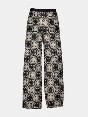 Mini Tiles Macramé Palazzo Pants