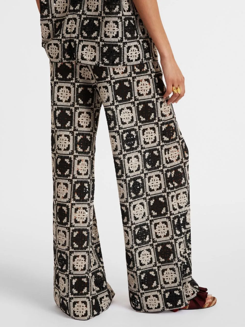 Mini Tiles Macramé Palazzo Pants