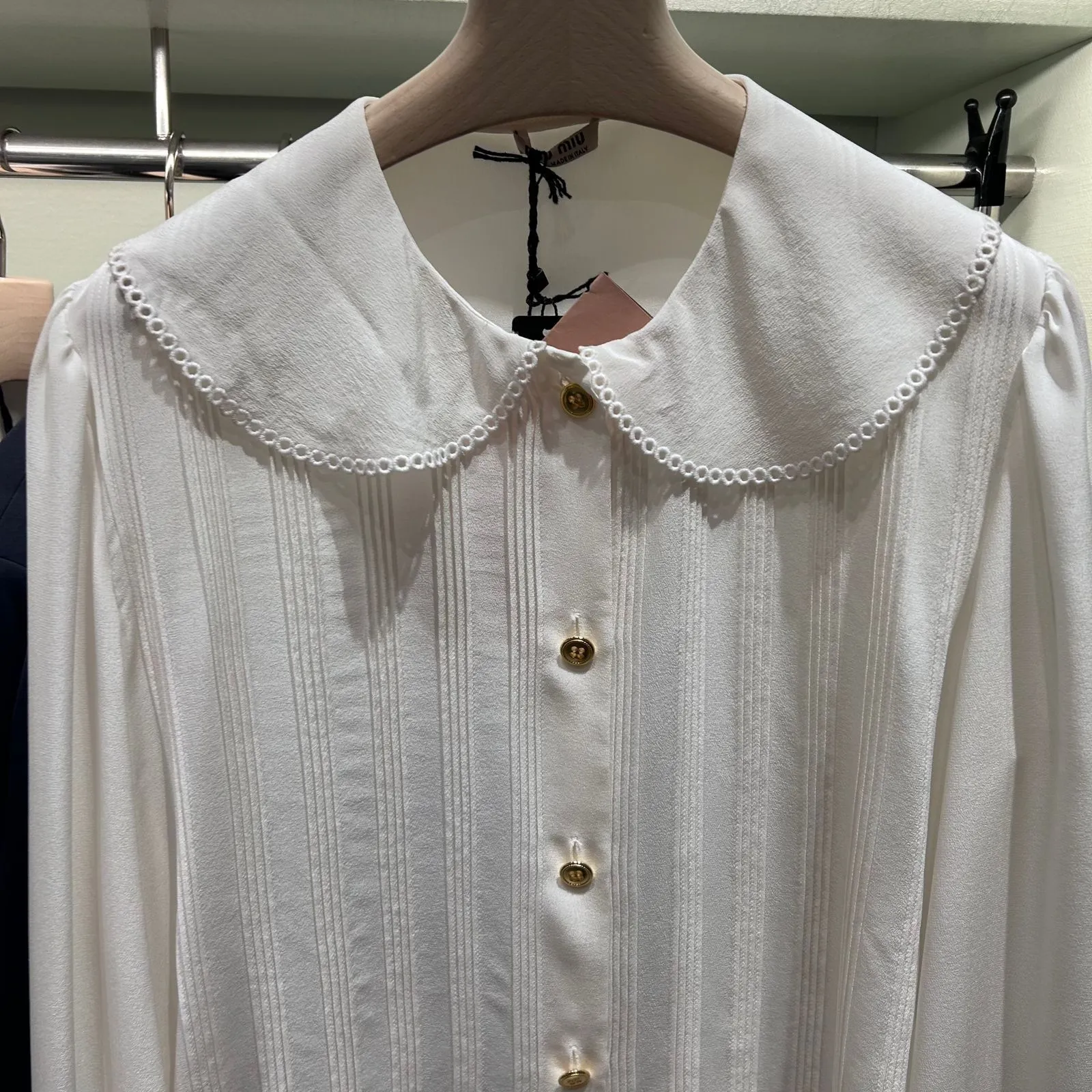 MiuMiu  |Long Sleeves Plain Elegant Style Shirts & Blouses