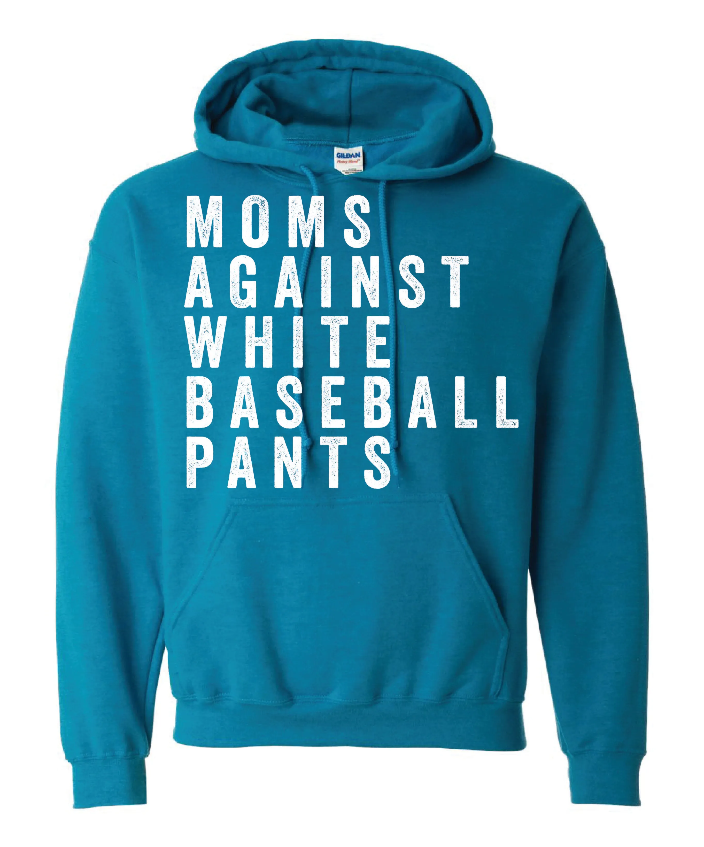 Moms against white baseball pants DTF print