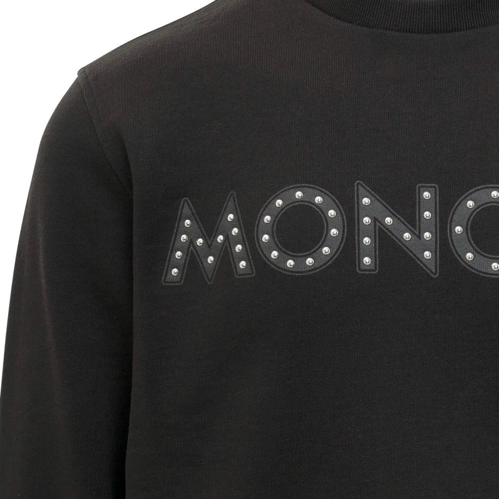 MONCLER  |Crew Neck Long Sleeves Plain Cotton Logo Sweatshirts