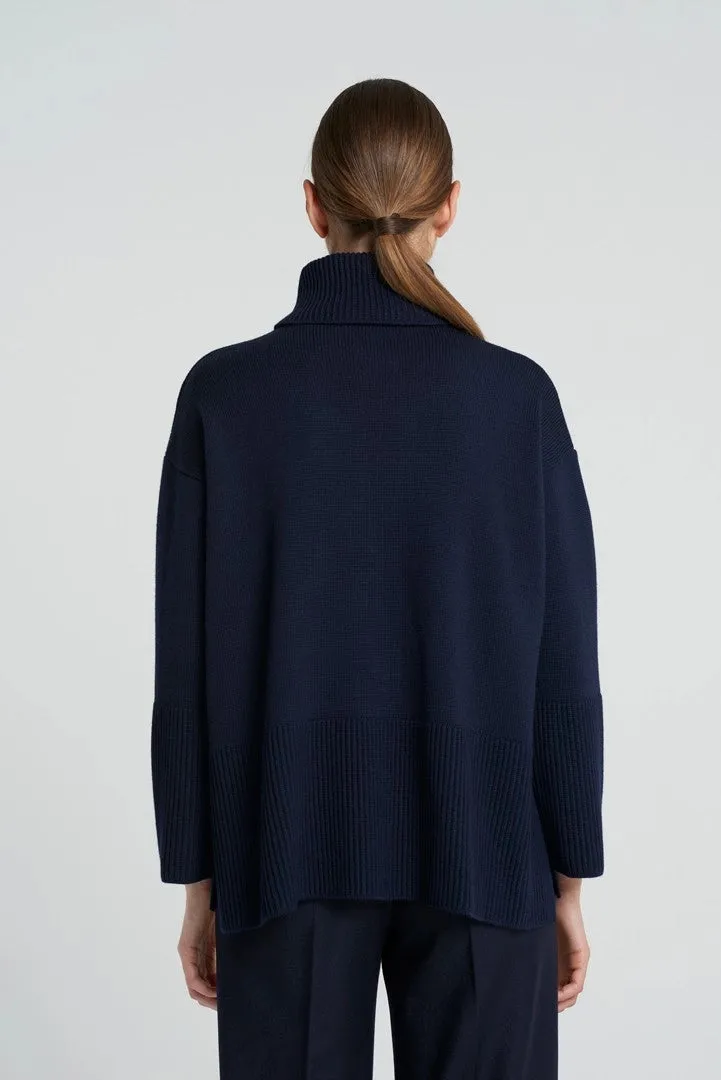 Neffa Wool Turtleneck Sweater - Navy