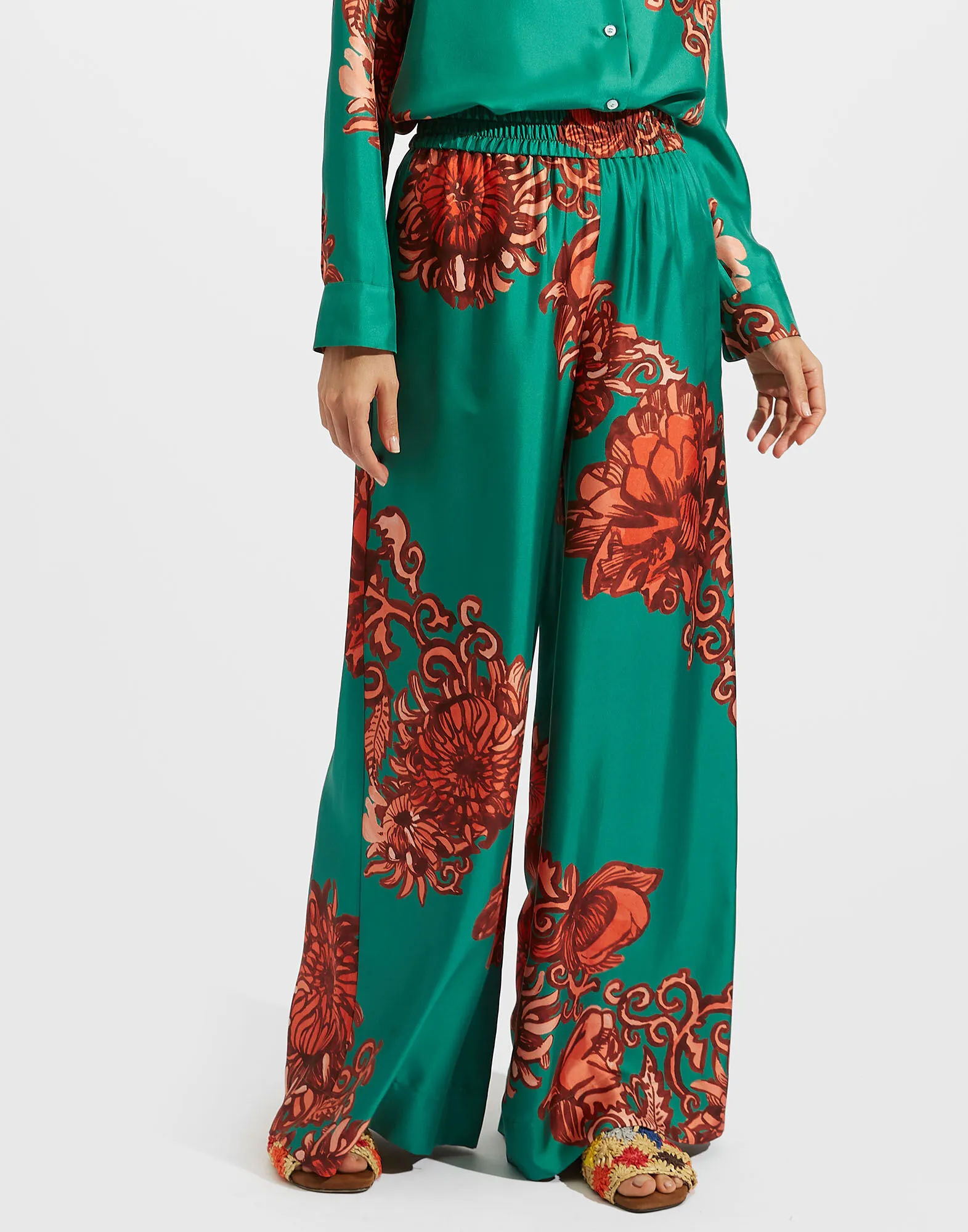 Palazzo Pants in Anemone Ghirlanda for Women | La DoubleJ