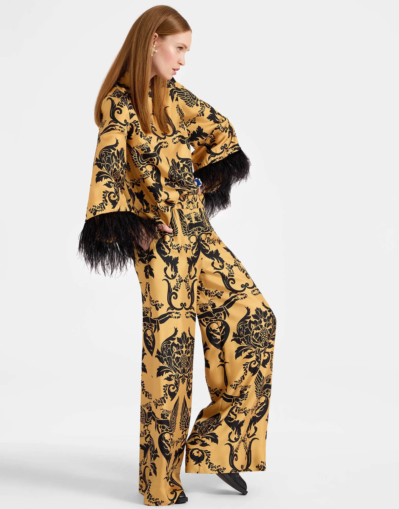 Palazzo Pants in Cherubs Gold for Women | La DoubleJ