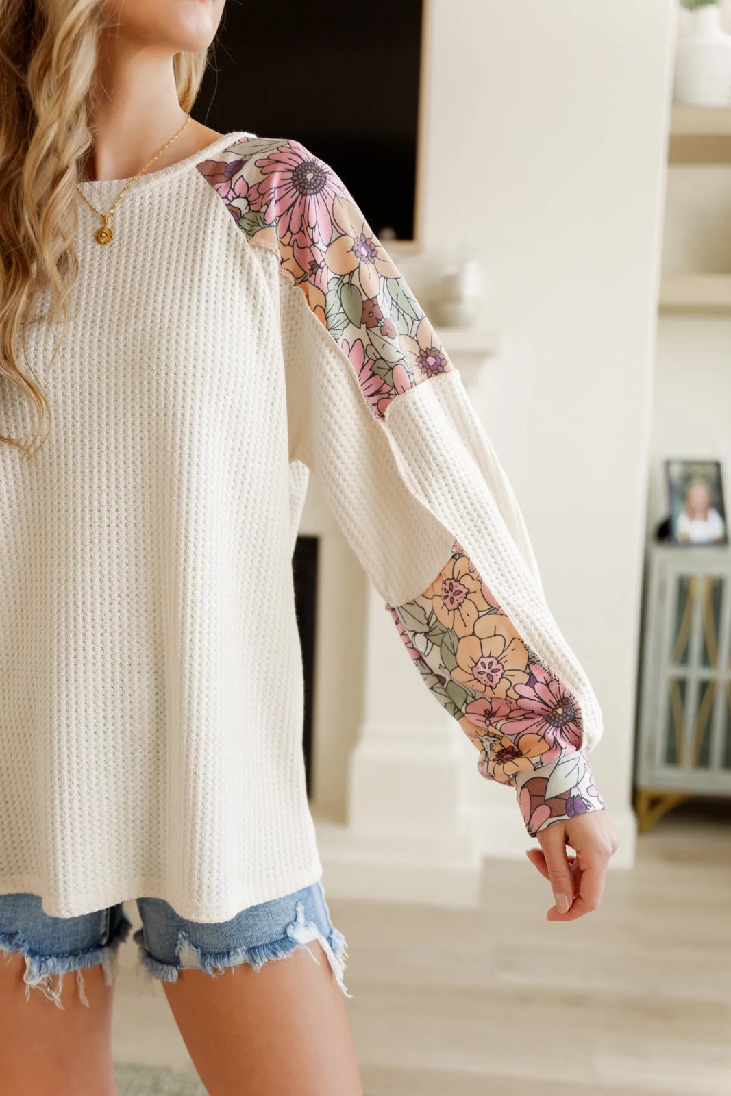 Paola Waffle Knit Long Sleeve Top