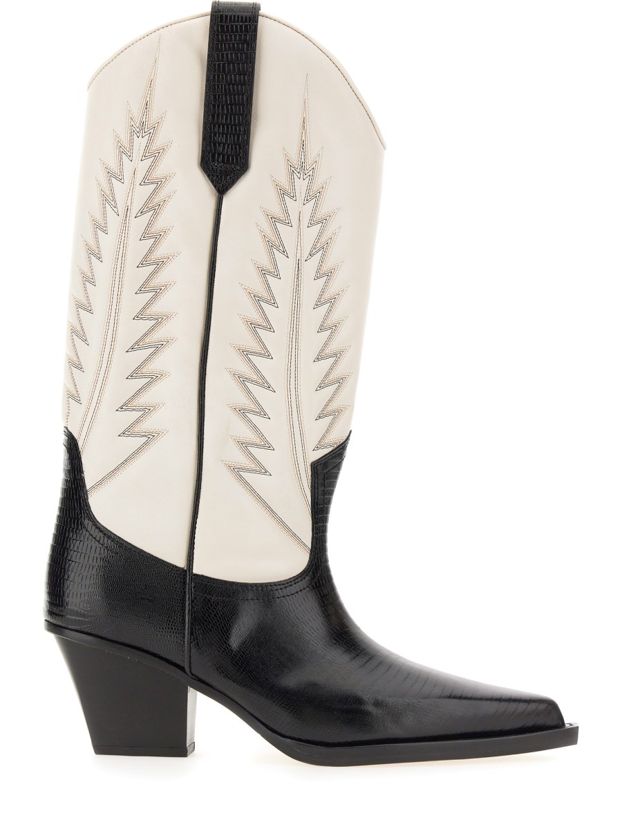 PARIS TEXAS    EMBROIDERED LEATHER ROSARY COWBOY BOOT