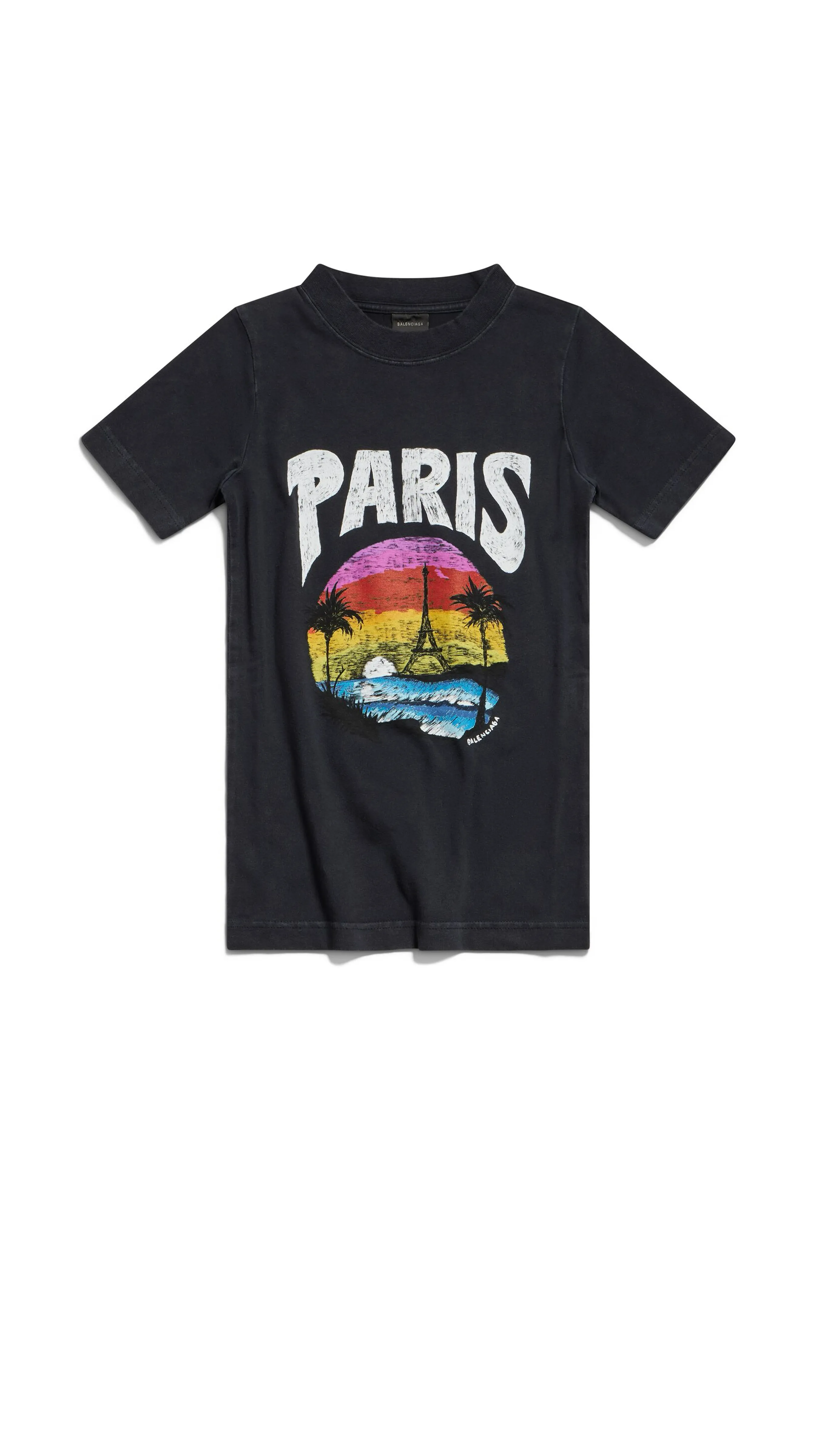 Paris Tropical T-shirt Fitted - Black