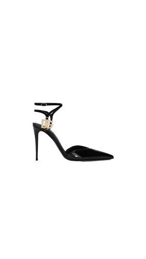 Patent Leather Slingbacks - Black