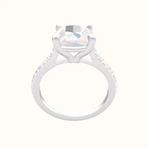 Pave Cathedral Engagement Ring With Standard Four Prong Head