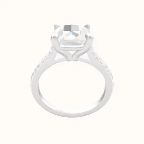 Pave Cathedral Engagement Ring With Standard Four Prong Head