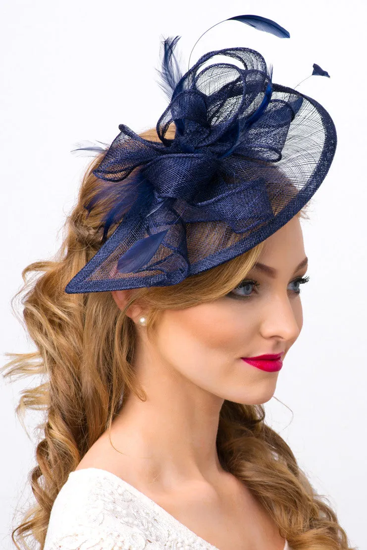 Penny Fascinator - Navy Blue