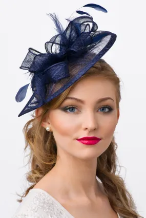 Penny Fascinator - Navy Blue