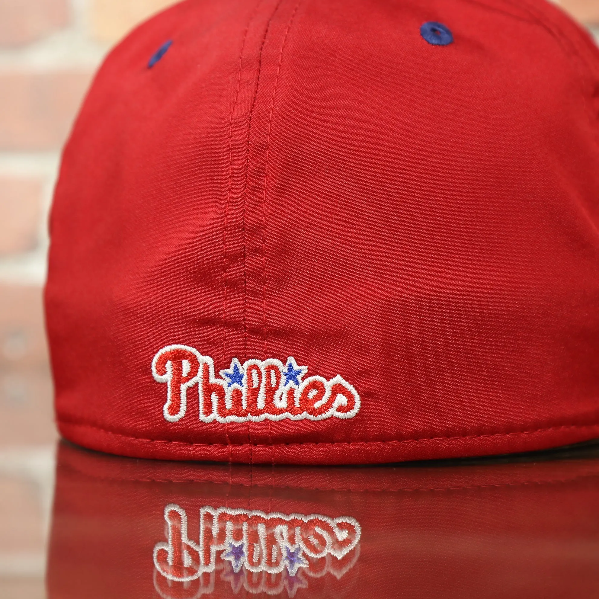 Philadelphia Phillies Liberty Bell Logo Blue Bottom 39Thirty Stretch Fit Cap | Red and Blue