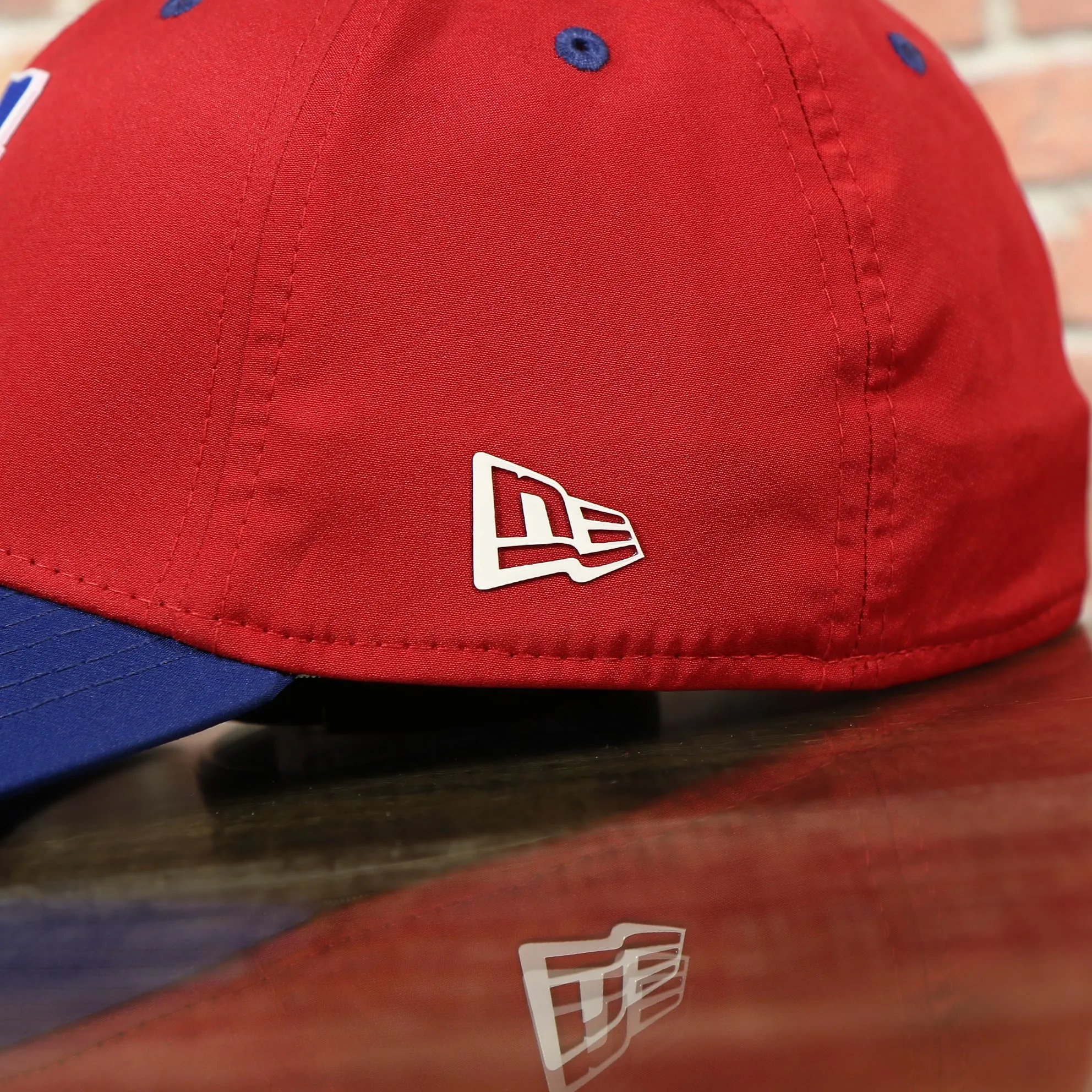 Philadelphia Phillies Liberty Bell Logo Blue Bottom 39Thirty Stretch Fit Cap | Red and Blue