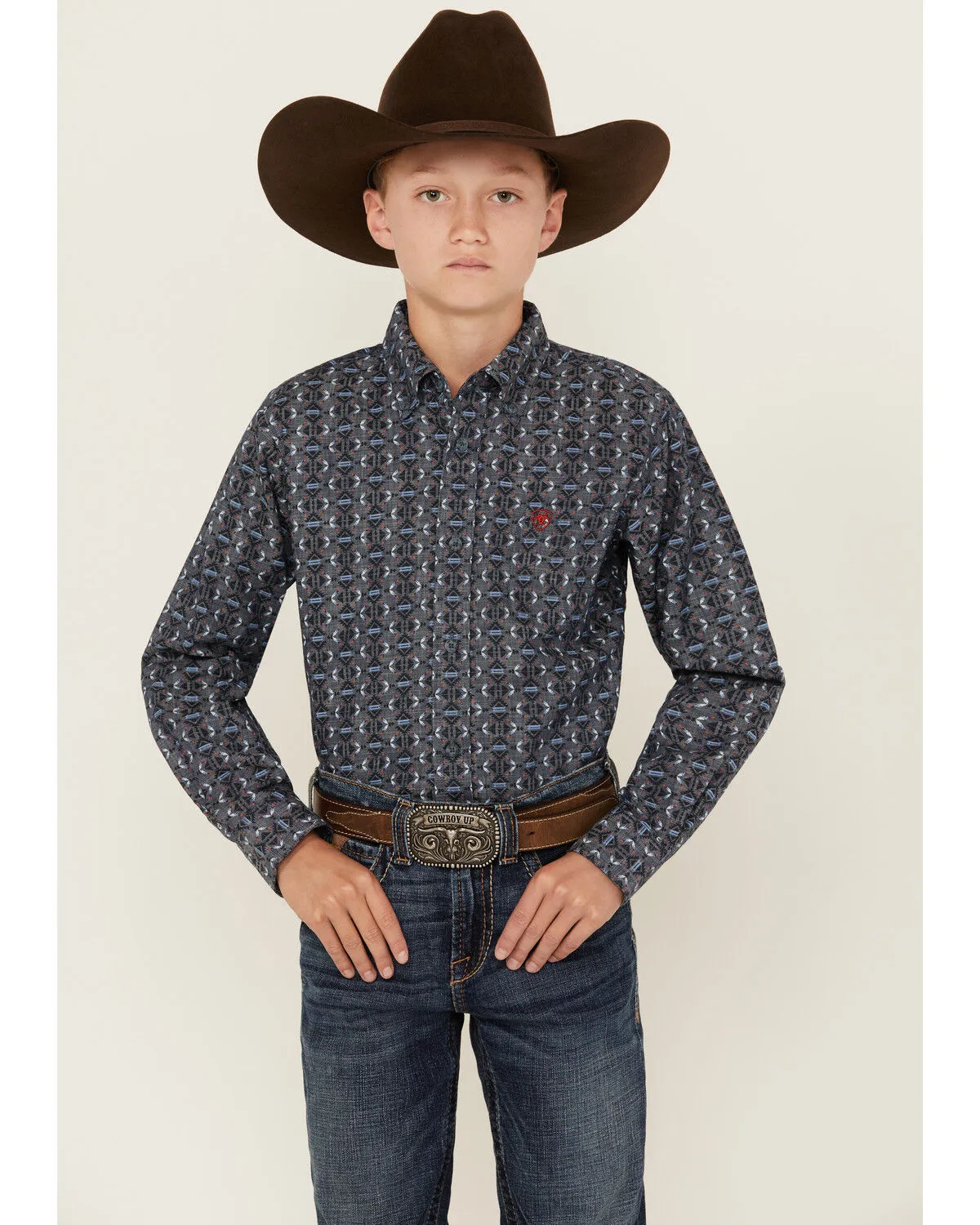 Product Name:  Ariat Boys' Classic Southwestern Print Long Button-Down Western Shirt